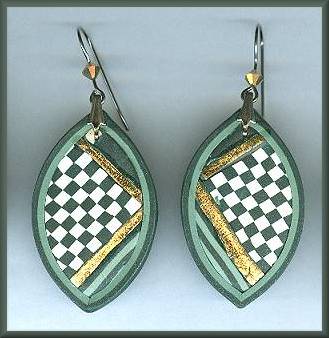 Artful Green Geometrics Earrings